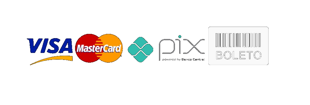 Visa, Mastercard, Pix, Boleto